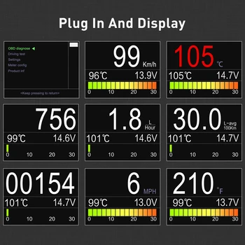 Autool X50 Plus OBD Masina Inteligent Metru Digital de Alarmă Apă Indicator de Temperatură Digital Tensiune de Viteza de afisare Multi-Funcție