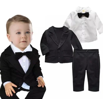 Baby boy haine domn îmbrăcăminte pentru copii set camasa cu cravata+ strat+pantaloni haine pentru copii nou-născuți