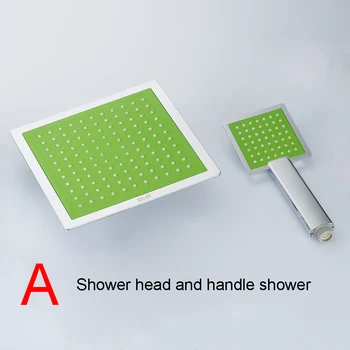BAKALA 8 inch Baie, duș cu efect de ploaie robinete Verde ABS capul mână de duș pentru Cadă Duș Sistemul