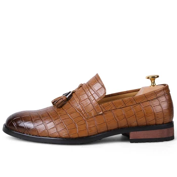 Barbati pantofi ciucure din piele brand de lux italian rochie formale încălțăminte de sex masculin piele de sarpe designer biroul unic pantofi oxford pentru barbati