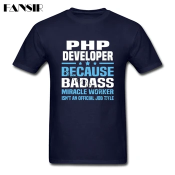Barbati tricou Unic, Bumbac, Maneci Scurte Tee Camasa Pentru Barbati PHP Developer Group Topuri Tee
