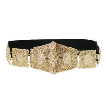 Baroc brand exagerat accesorii mari de aur femei cap de metal curea talie elastic talie lanț moda bijuterii