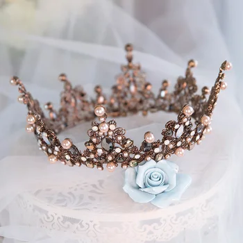 Baroc Coroana Nunta Tiara Vintage De Mireasa Accesorii De Par Păr Bijuterii Din Aliaj De Diademe De Infrumusetare Royal Crown Par Mireasa