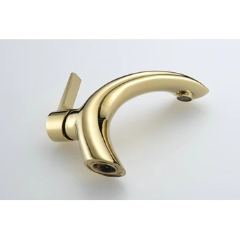 Becola Design de aur alamă Baie robinet mixer Singură Manetă de Apă Caldă și Rece robinete pentru bazinul de baie F-6141K