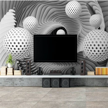 Beibehang Foto Personalizat Tapet 3d Futurist Stereo Abstractizare Spațiu Mingea TV Tapet de Fundal de papel de parede 3d murală