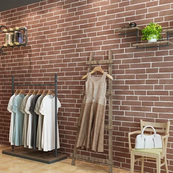 Beibehang magazin de Îmbrăcăminte dormitor cărămizi tapet living 3d tapet non - țesute în stil Chinezesc gri inchis retro zid de cărămidă