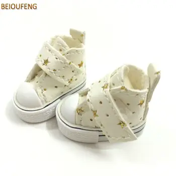 BEIOUFENG 3,5 CM Papusa Pantofi Adidasi Pantofi pentru Blythe Papusa Jucărie,Star Design Polka Dots Jucărie Boot BJD Papusa Încălțăminte Sport Pantofi 6 Perechi