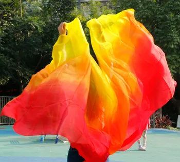 Belly dance reale Matase, Voaluri Populare Gradient de Mătase de culoare de Mână Eșarfă Șaluri pentru Dans SAU Scena 2 dimensiuni
