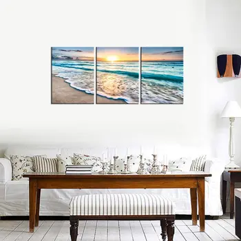 Blue Sea Sunset Beach Alb Pictura Tablou Print Pe Panza peisaj Marin Imagini de Arta de Perete Pentru Decor Acasă Picătură shipp