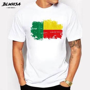 BLWHSA 2017 Vară pentru Bărbați T-shirt Benin Națiune Pavilion Nostalgic Stil Tricou Bumbac de Calitate de Top Hip Hop Streetwear Hipster Bărbați