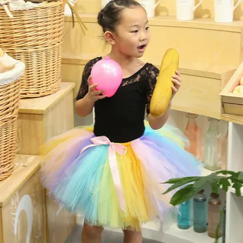 Bomboane Curcubeu Tutu Fusta Pufos Copii Balet Copii Pettiskirt Fete Pentru Copii Fuste Prințesă Tul Petrecere De Dans Fusta Drăguț Tutu