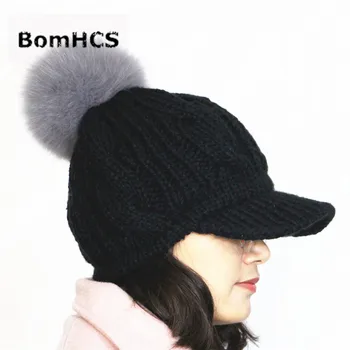 BomHCS Femei Bereta de Iarna Gros Cald Pură Manual Pălărie Capace