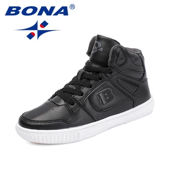 BONA New Sosire Stil Popular pentru Copii Pantofi Casual Dantela-Up Pantofi Baieti Sintetice Fete Adidași de Moda Pantofi Transport Gratuit
