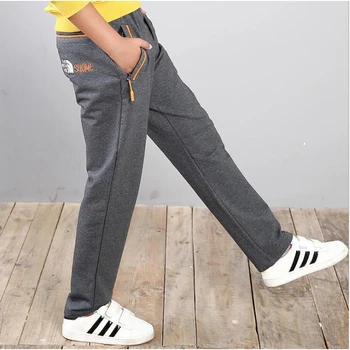 Brand de îmbrăcăminte adolescente primavara boy pantaloni de trening pantaloni băiat mare 8 - 16 ani dimensiune pentru copii fete de agrement pantaloni gri stil unisex
