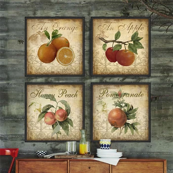 Bucătărie decor de fructe de mere 4 buc canvas wall art decor acasă pictura imagini cafe-bar living birou duvar tablolar