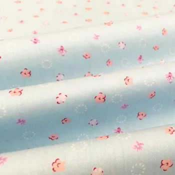 Bumbac diagonal pânză elegant blue rose flori tesatura pentru DIY pentru copii lenjerie de pat pat de copil papusa rochie de haine, perne manopera țesut