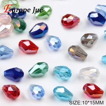 Calitate de Top 10*15mm Waterdrop Fațete Austriac de cristal margele 50pcs Lacrimi de sticlă Vrac șirag de mărgele pentru a face bijuterii brățară Diy