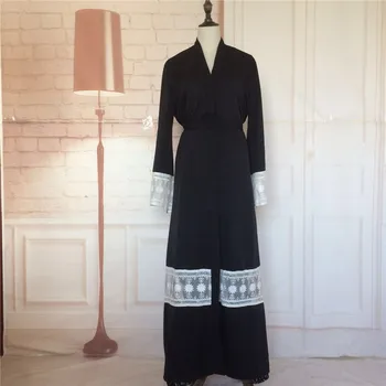 Casual Musulman Dantelă Rochie Maxi Deschide Abaya Cardigan Lung Halat De Rochii Tunica Kimono Jubah Orientul Mijlociu Ramadan Arabe Islamice Îmbrăcăminte