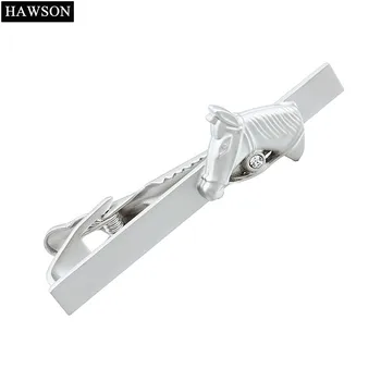 Casual Tie Bar Cal Design Clipuri Cravată Pentru Bărbați Argint Culoare Cristal Ace de Cravata Mens Tricou cu Cutie de Bijuterii