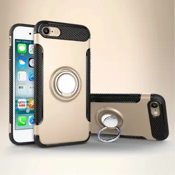 Caz pentru Apple iPhone 7 / 7Plus Capacul din spate Caz cu Magneți masina 360 rotiți inelul suportul Kickstand pentru Apple iphone 7 plus caz 7
