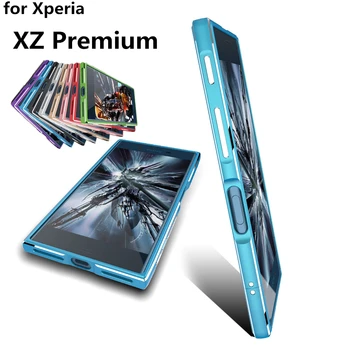 Caz Pentru Sony XZ Premium de Lux Ultra Subțire de aluminiu, Bara de protectie Pentru Sony Xperia XZ Premium G8142 E5563 Caz + 2 Film (Fata + Spate)