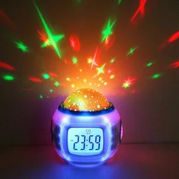 Ceas digital de alarmă acasă ceas electronic decorative Muzica Înstelat Cer Stele Proiectie Ceas cu Alarmă Calendar Termometru mai bun cadou