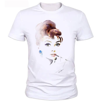 Celebrul Star Design Audrey Hepburn Maneci Scurte O Gât T camasi Plus dimensiune Topuri Teuri Brand de Îmbrăcăminte Confortabil Hommes Tee Topuri