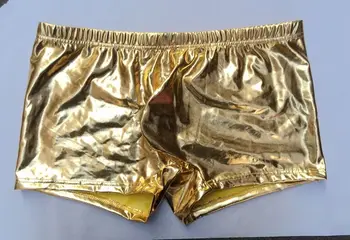 CFYH 2018 Nouă Boxeri Bărbați Lenjerie Sexy Faux din Piele Latex pantaloni Scurți Elastice Elastice Undershorts Erotic Chilotei