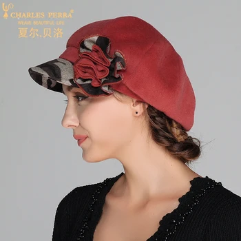 Charles Perra Femei Pălărie Toamna Iarna NOU 2018 Pălării de Lână Cald Casual Bereta Toate-Macth Elegant Lady Fashion Caps 3210