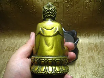 Chineză Tibet Budismul Bronz Shakyamuni Sakyamuni Buddha Amitabha Amuleta Statuie