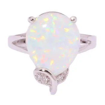 CiNily Creat Alb Opal de Foc Cubic Zirconia Placat cu Argint Inel de en-Gros de vânzare cu Amănuntul Noi pentru Femei Bijuterii Inel Marimea 6 7 8 9 OJ8857