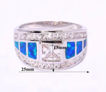 CiNily Creat Albastru Opal Alb Zircon Cubic Zircon Placat cu Argint en-Gros de Moda pentru Femei Bijuterii Inel de Dimensiune 5-13 OJ5754
