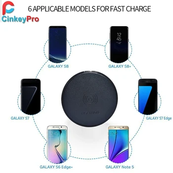 CinkeyPro QI Rapid Încărcător Wireless pentru iPhone 8 10 Samsung Galaxy S6 S7 S8 Pad Quick Charge 2.0 5V/2A & 9V/1.67 UN Pad de Încărcare