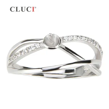 CLUCI Brand Reglabil Cruce Inel Bague Bijuterii de Argint Sterlină Femei Inel de nunta Accesoriu cu 20 de zirconiu, bijuterii fine diy