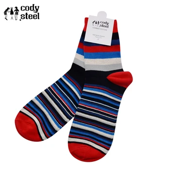 Cody Oțel de Moda pentru Bărbați Șosete În Tub Benzi Colorate Om Șosete de Bumbac Respirabil, Confortabil de sex Masculin Șosete de Iarnă 3pairs(Fit 39-43)