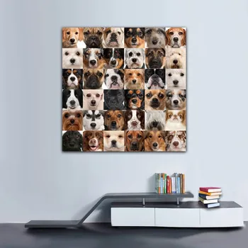 Colaj de poze de Perete de Arta Canvas Print Câini și Pisici Pictura pentru Camera de zi Dormitor Cafea Decor Acasă Neînrămate