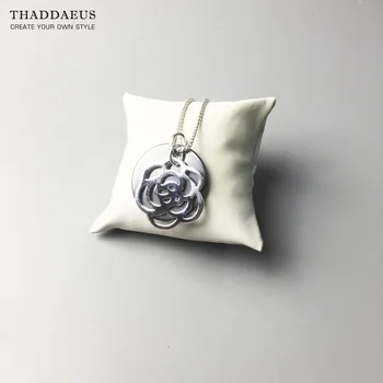 Colier Negru Ornament De Flori De Trandafir,2017 Brand Ts Argint 925 Link-Ul Lanț Moda Bijuterii Thomas Bijoux Cadou Pentru Femei