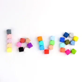 Colorate 50pc Liber Margele de Silicon de Mari dimensiuni Mici Hexagon 17mm 14mm Bijuterii Margele BPA în condiții de Siguranță Copilul Dentiție Jucării Teether DIY Colier