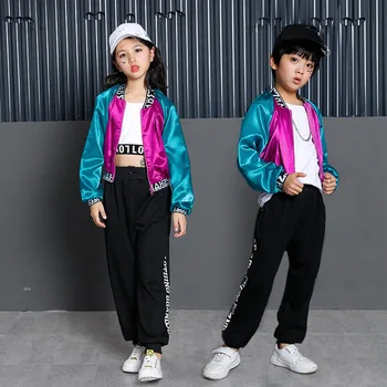 Copii Moda Sala de Jazz, Hip-Hop Concurs de Dans Costum Sacou Tricou maiouri Pantaloni pentru Fete de Îmbrăcăminte pentru Băieți Haine Purta