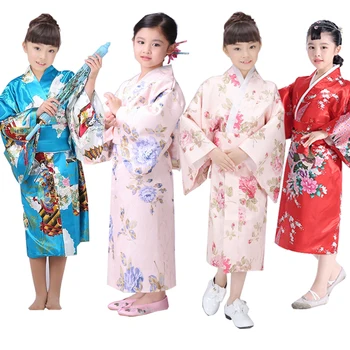 Copilul Noutate Cosplay Floaral Rochie Kimono Japonez Copilul De Epocă Yukata Rochie De Fată Obi Epocă Japoneză Costum Tradițional 89