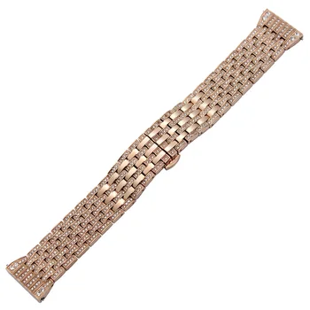 Cristal de Diamant Watchband 18 20 22mm Eliberare Rapidă din Oțel Inoxidabil Ceas Trupa Universal Curea brățară Brățară de Argint a Crescut de Aur