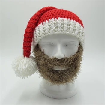 Crăciun Pălării pline de Culoare, Cu Barba Masca de Fata Cadou de Craciun Petrecere de craniu Căciuli de Iarnă Croșetate, pentru Bărbați Toca Touca Gorros Homme
