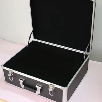 Cutie din aluminiu instrument de caz 43*35*17CM magic recuzita de stocare de fișiere Greu de transport caseta de Mână Arma caz de Blocare Pistol cu spuma