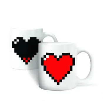 Căldură Pixel Magic de Schimbare a Culorii Cană termosensibilă Cana Maner Ceașcă de Cafea Temperatură Schimbarea Dragoste Îndrăgostiților Cadou Pentru Iubita