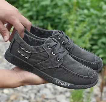 DAGNINO Toamna Bărbați Respirabil Pantofi de Panza Noua Moda pentru Bărbați Solid Confortabil Pantofi Casual sex Masculin Dantela-up Denim Pânză Adidași