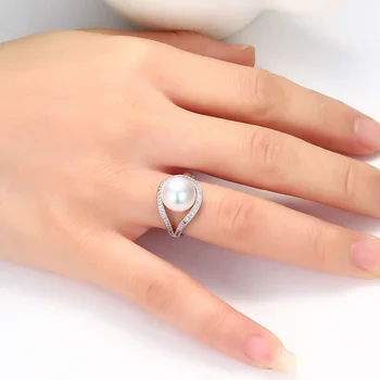 Dainashi Reale de apă Dulce Pearl Inel Pentru Femei Cadouri Argint 925 Inel Reglabil Cu AAAA Naturale, Bijuterii Perla