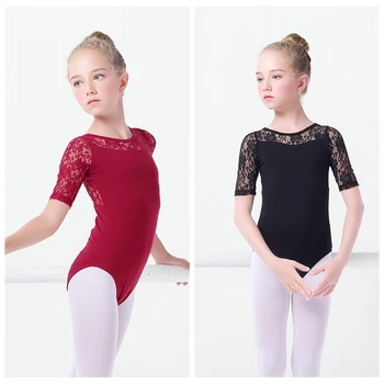 Dantelă Neagră Balet Tricouri Copii Fete Vesta De Balet Îmbrăcăminte Pentru Dans Copii Gimnastica Tricouri