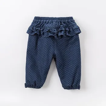 DB6205 dave bella iarna copii sugari fete de lungime completă de moda puncte pantaloni copii toddler pantaloni pentru fete pantaloni