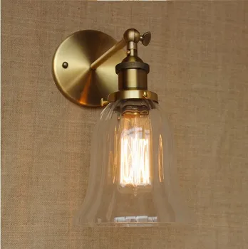 De Aur De Epocă În Stil Loft Industrial Lampa Cu Lumina De Perete Cu Abajur De Sticla Edison Tranșee De Perete Lamparas De Pared