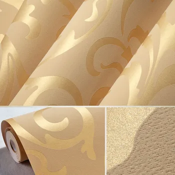 De aur imagini de fundal 3D picturi Murale Europene Non-țesute de Perete Flori de Hârtie Dormitor Tapet pentru Pereți,Gri papel de parede para quarto